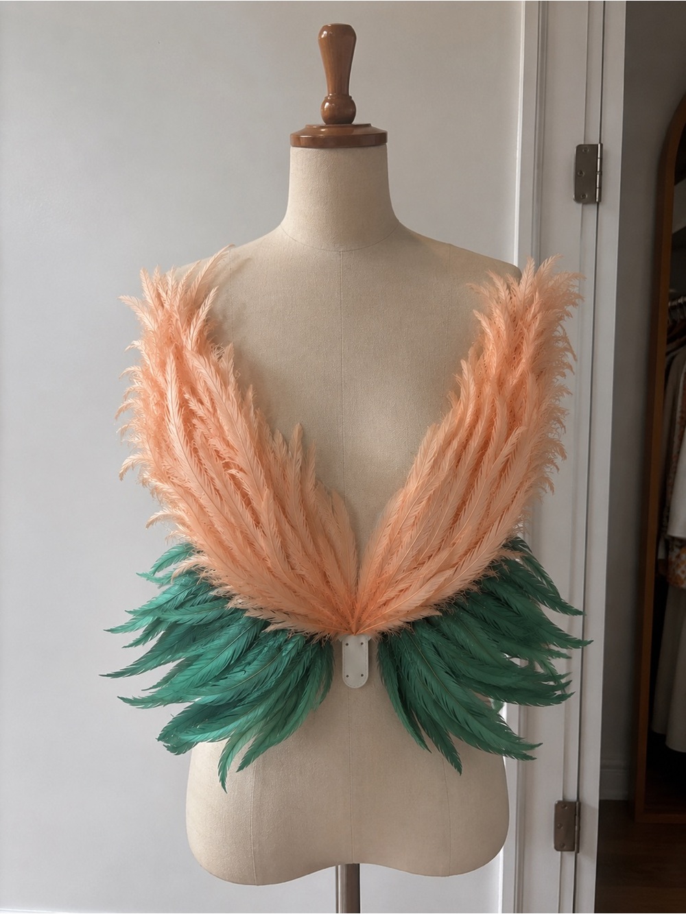 Handcrafted Feather Wings – Pink & Emerald